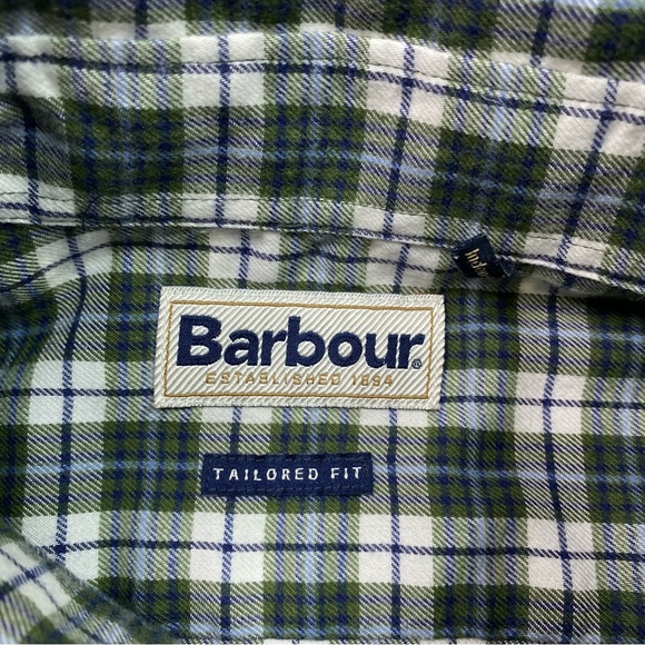 Barbour Shirt Men's M Plaid Flannel Eco 3 Tailored Shirt Button Down Casual - Picture 10 of 16